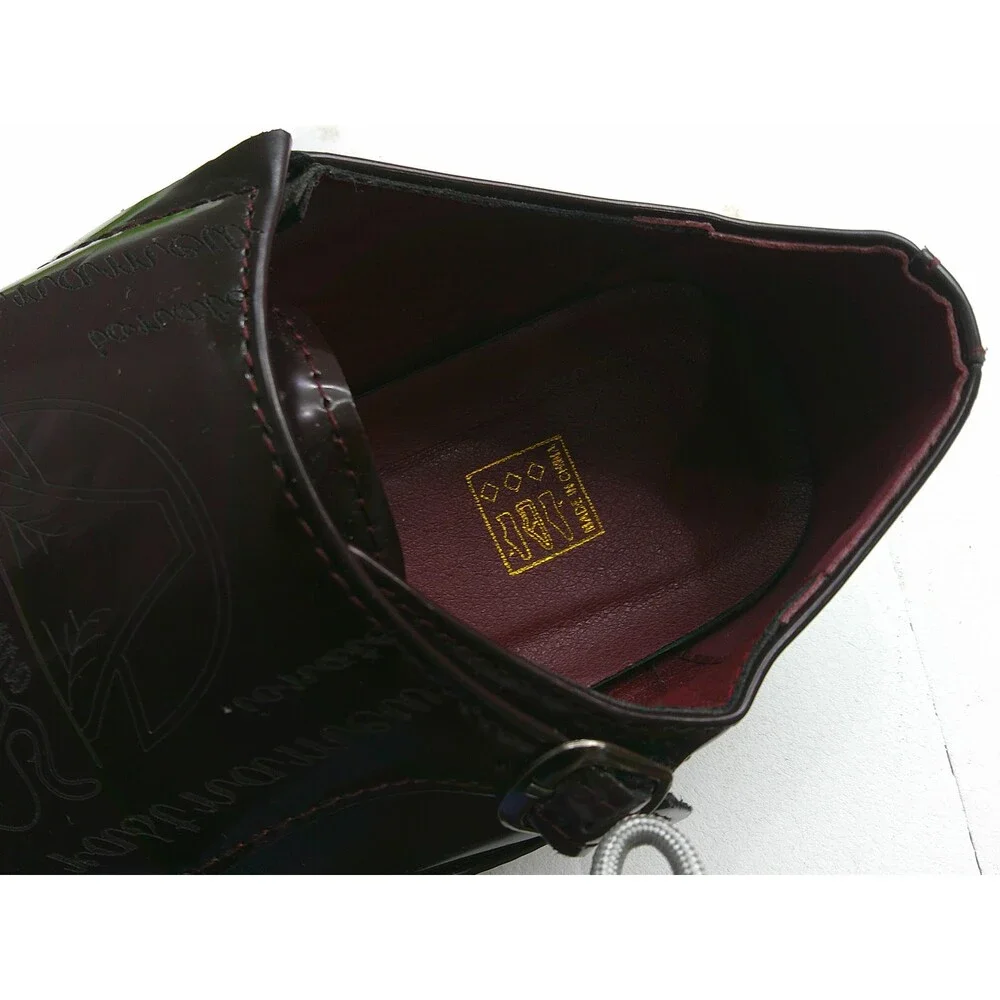 Dress Shoes Mens Size 8 Brown Synthetic Monk Strap Buckle Square Toe Formal